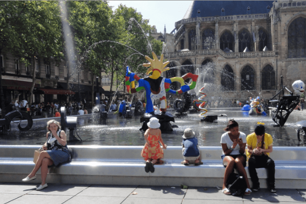 Centre Pompidou Fountains Paris with Kids