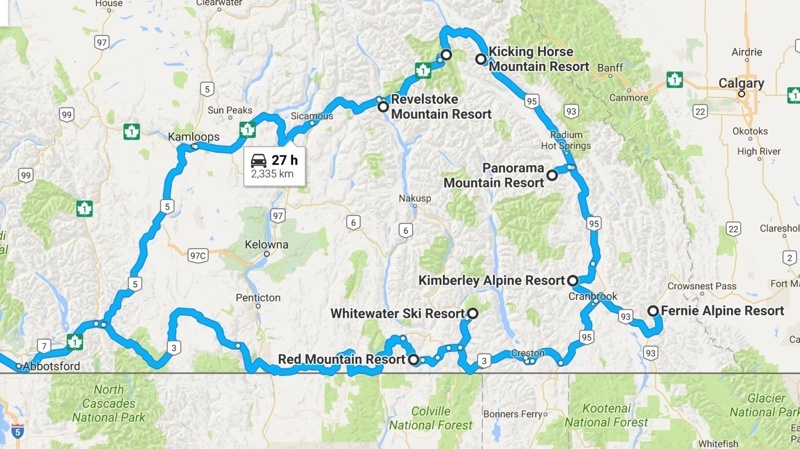 Powder Highway Map