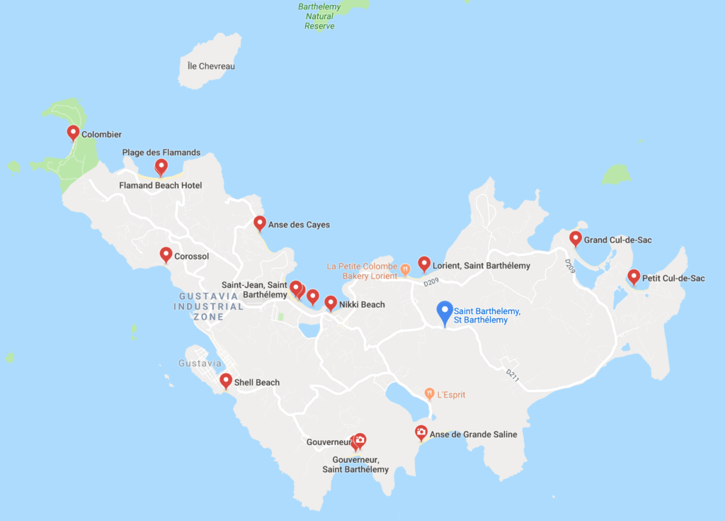 Map of St. Barts