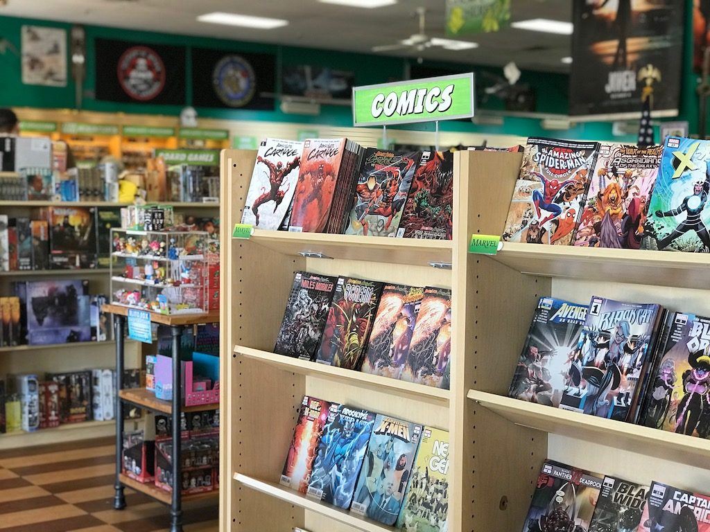 Inside of Dragon's Lair Comic and Game Shop in Austin