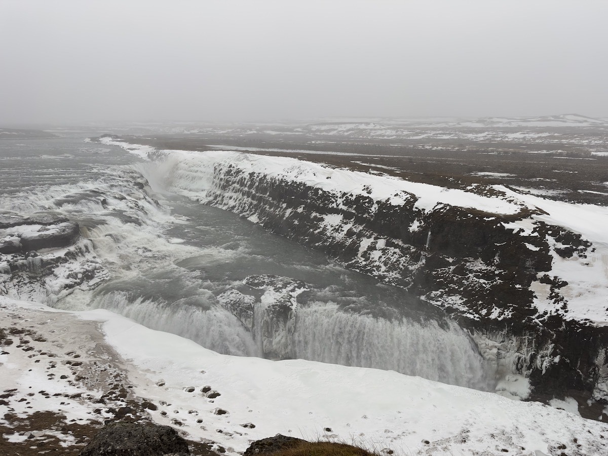 Gulfoss Waterfall, Iceland in the Winter