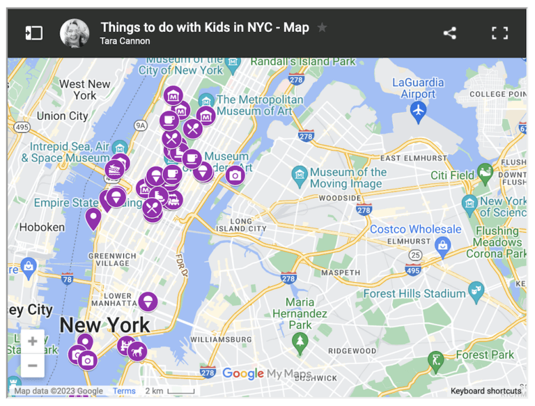 NYC with Kids Map - pint size pilot