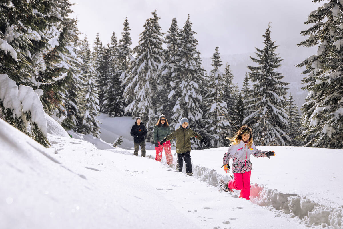Family Snowshoeing at Whistler Olympic Park